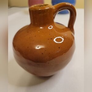 Antique Uhl Miniature Rustic Brown Vase Jug Made In USA